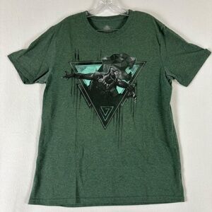 Marvel Black Panther Graphics Shirt Size L Green Short Sleeve